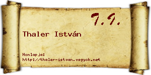 Thaler István névjegykártya