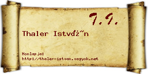 Thaler István névjegykártya